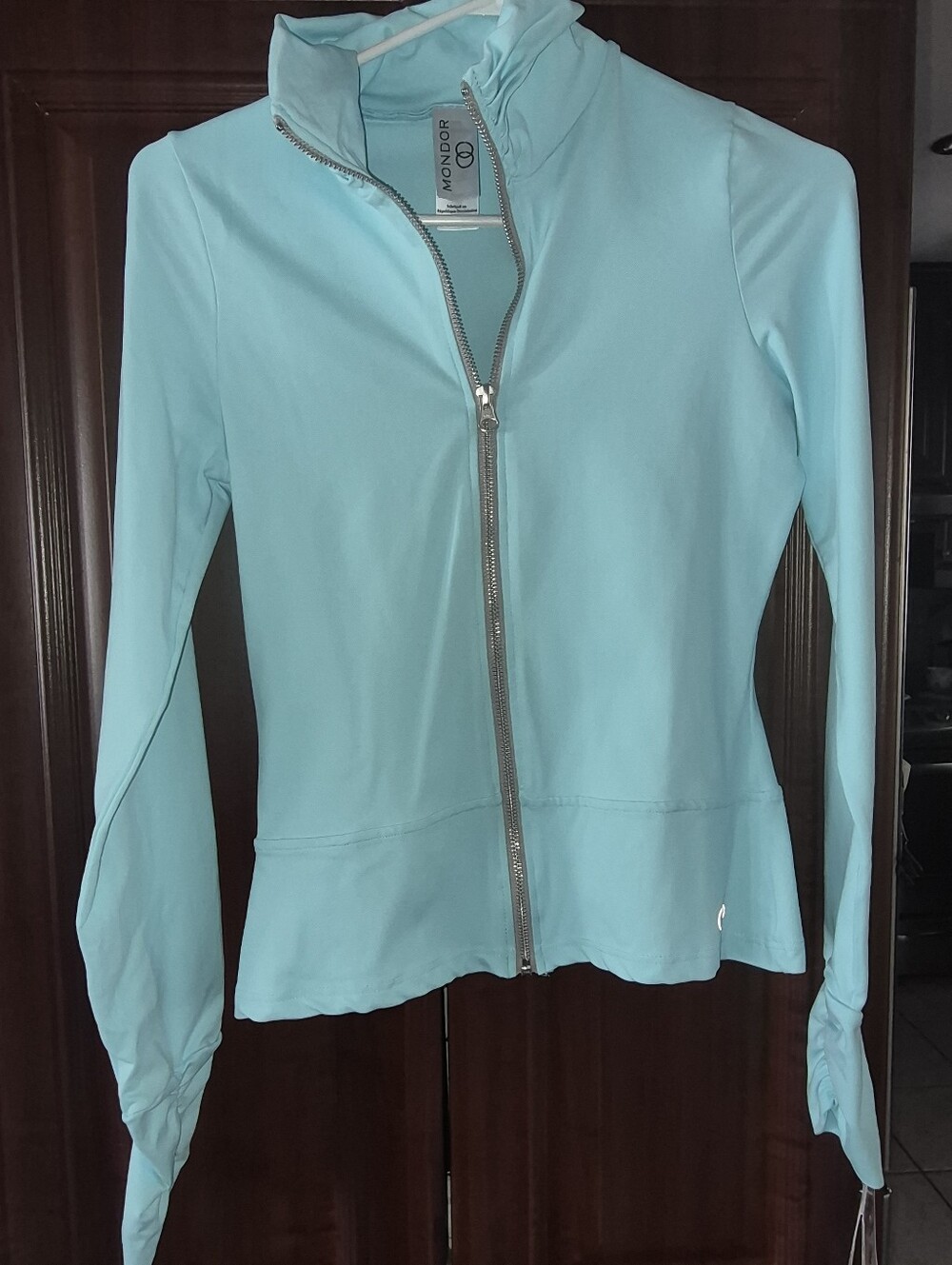 Junior Adult XS Women's Light Aqua mint Zip-Up Skating Jacket Mondor NWT